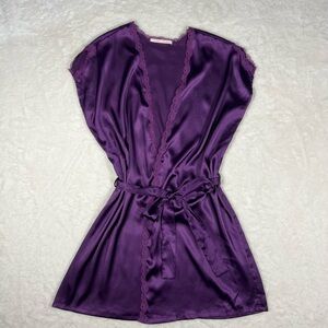 Victoria's Secret Deep Purple Satin Robe